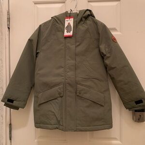 Roxy Girls Parka/Jacket, Hooded, Green, Medium (10/12)